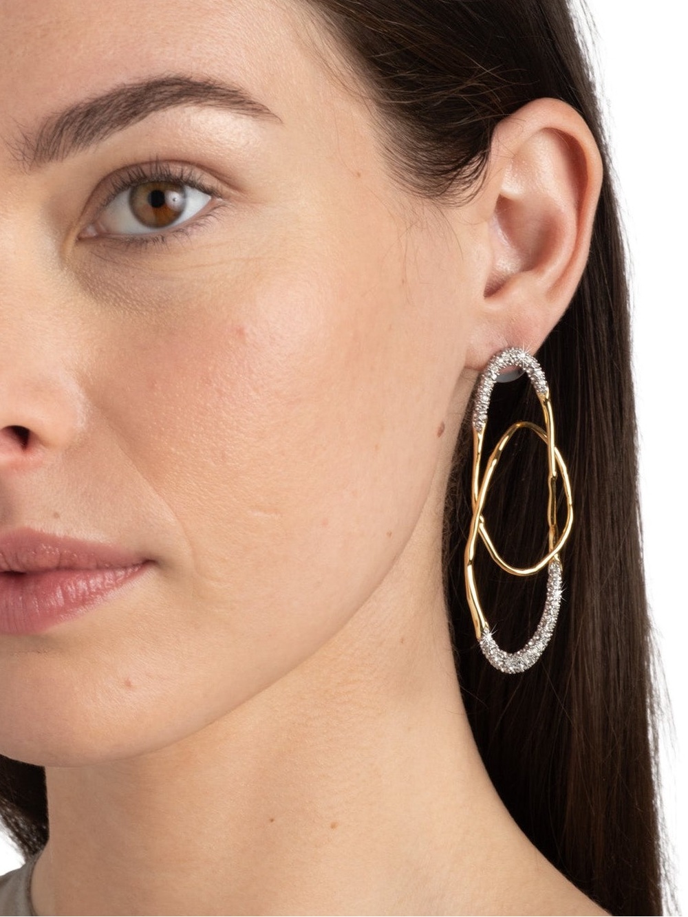 Alexis Bittar Solanales Crystal Large Orbit Earrings - Picture 2 of 6